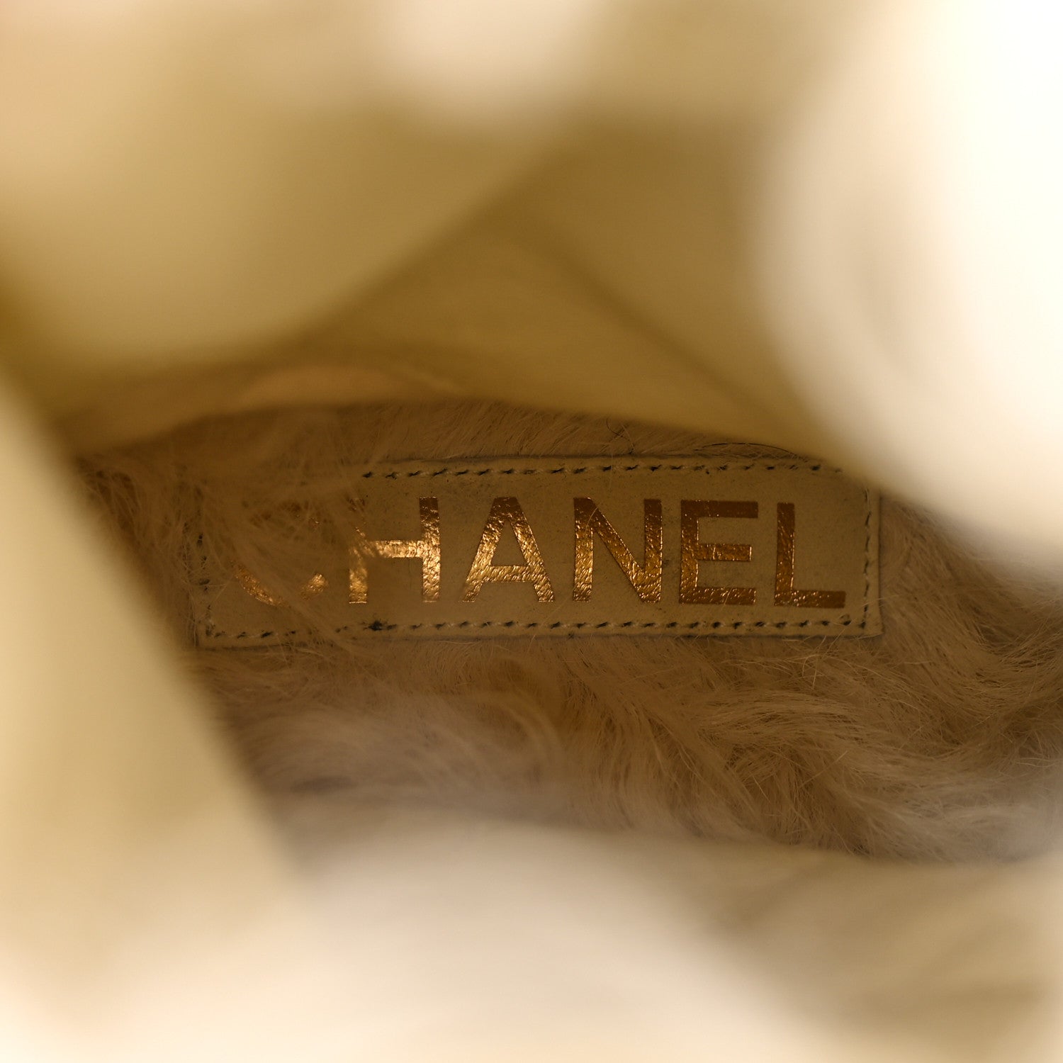 Chanel Shearling Sheepskin High Boots 35.5 Ivory Black 9 of 15
