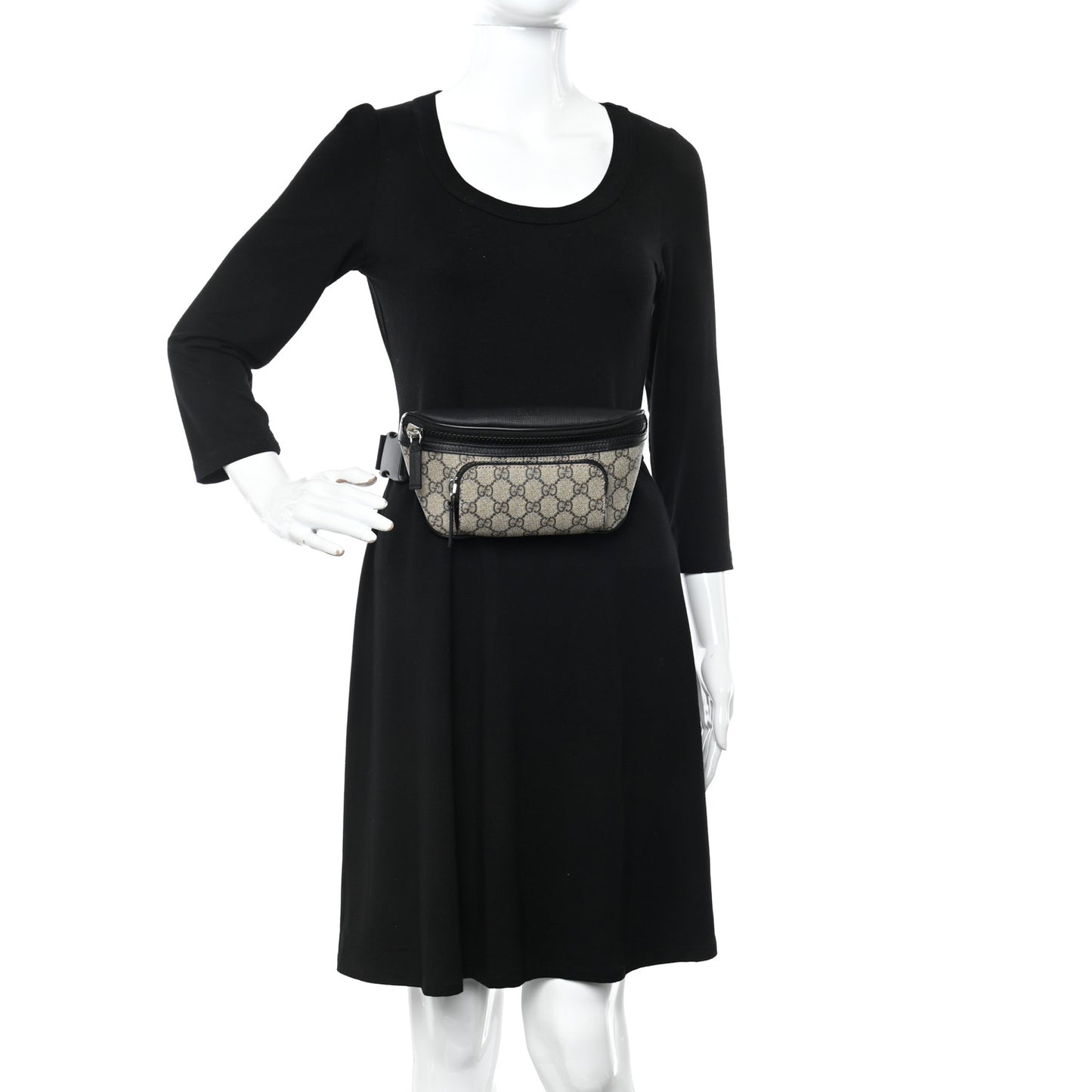 GG Supreme Monogram Belt Bag Black