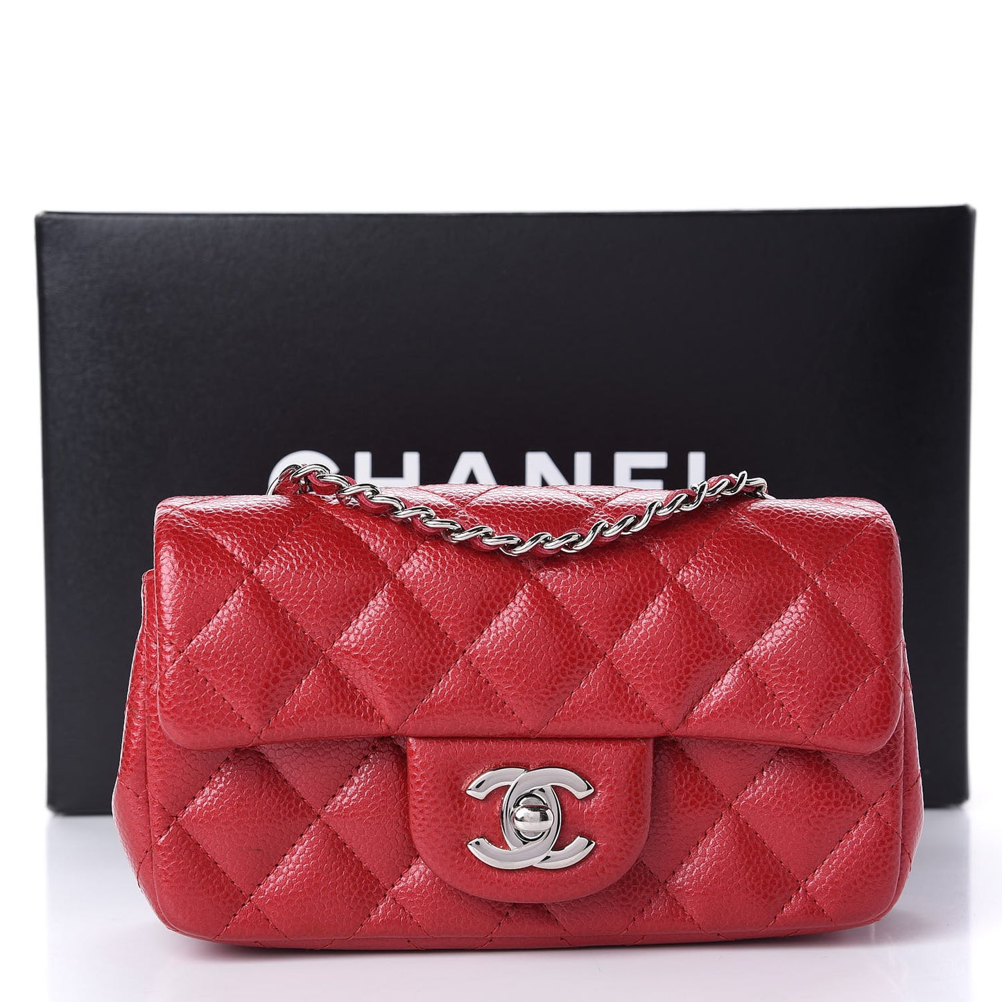 Caviar Quilted Extra Mini Flap Red