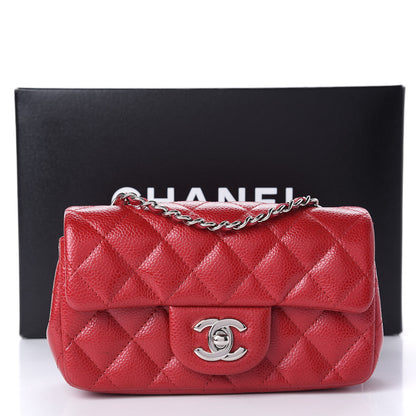 Chanel Caviar Quilted Extra Mini Flap Red 10 of 10