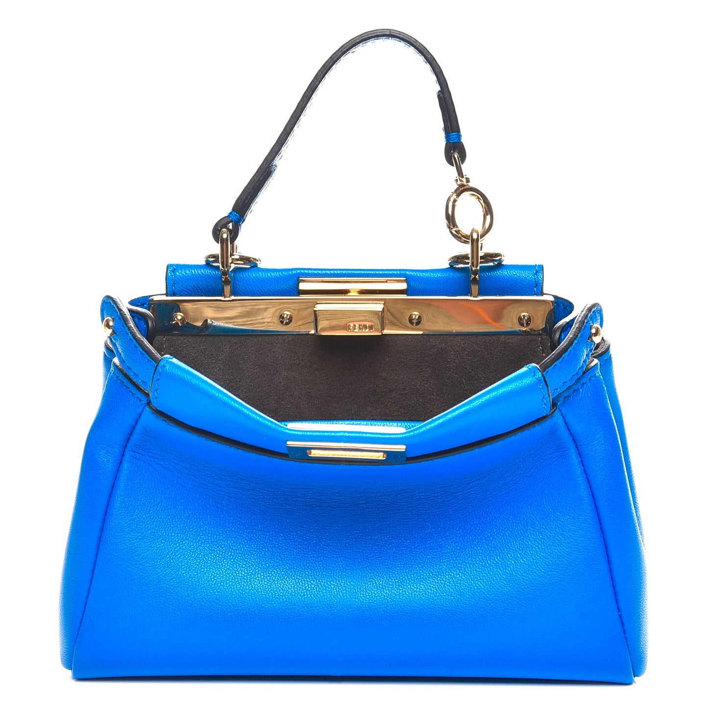 Shiny Nappa Micro Peekaboo Iconic Satchel Blue Royal