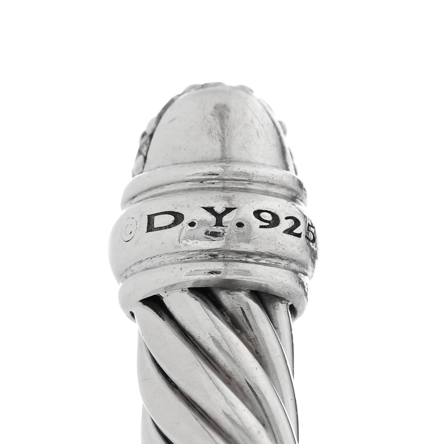 David Yurman Sterling Silver Pave Diamond 5mm Cable Classics Bracelet 3 of 3