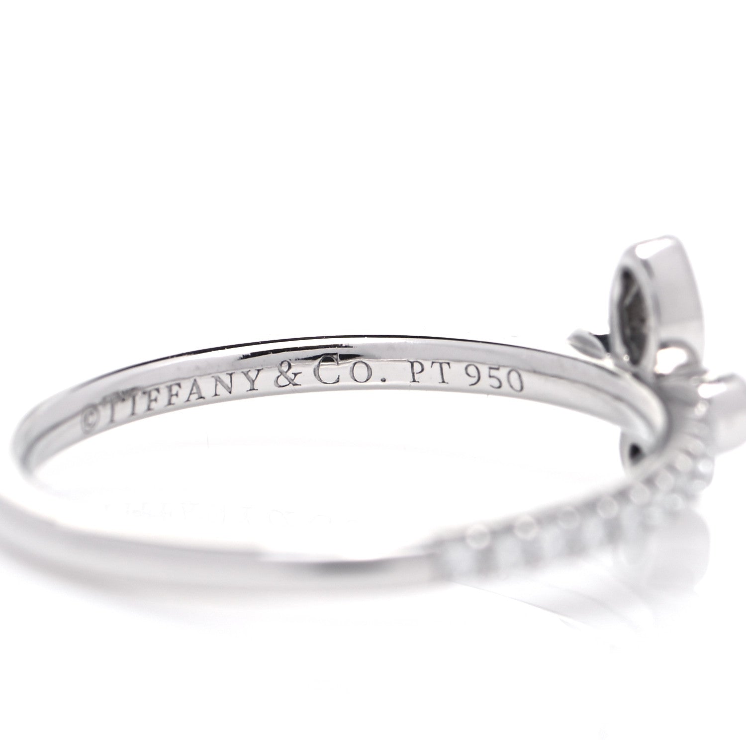Tiffany Platinum Diamond Fleur de Lis Band Ring 48 4.5 4 of 5