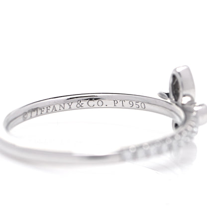 Tiffany Platinum Diamond Fleur de Lis Band Ring 48 4.5 4 of 5