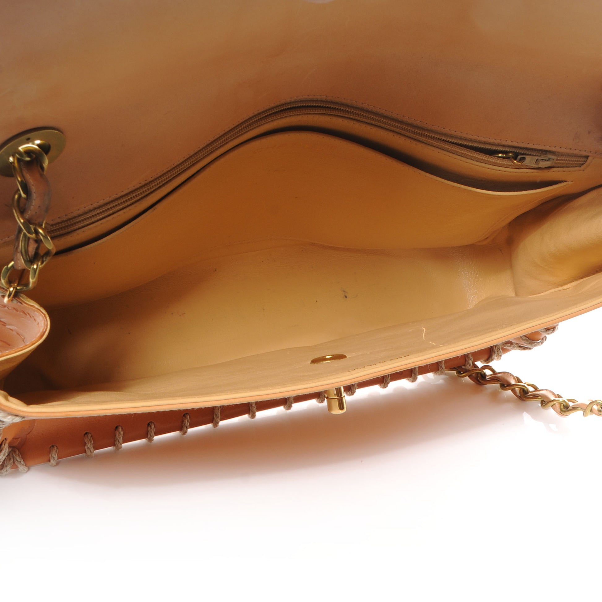 Chanel Embossed Leather XL Jumbo Flap Natural 5 of 9