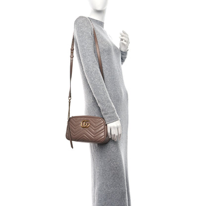 Gucci Calfskin Matelasse Small GG Marmont Chain Shoulder Bag Porcelain Rose 3 of 9
