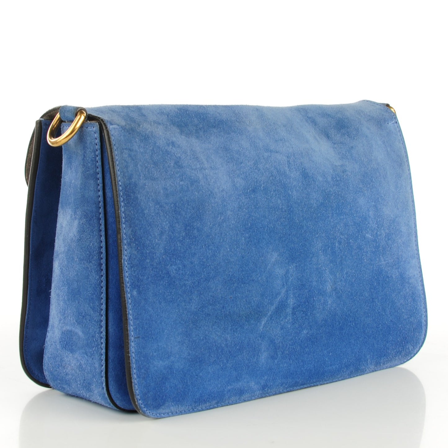 Soft Suede Small Jackie Shoulder Bag Cerulean Blue