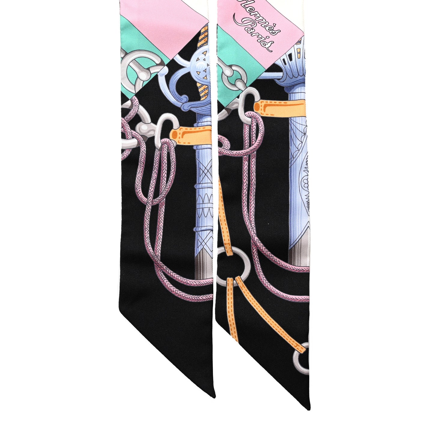 Silk Cliquetis Twilly Black Rose Menthol
