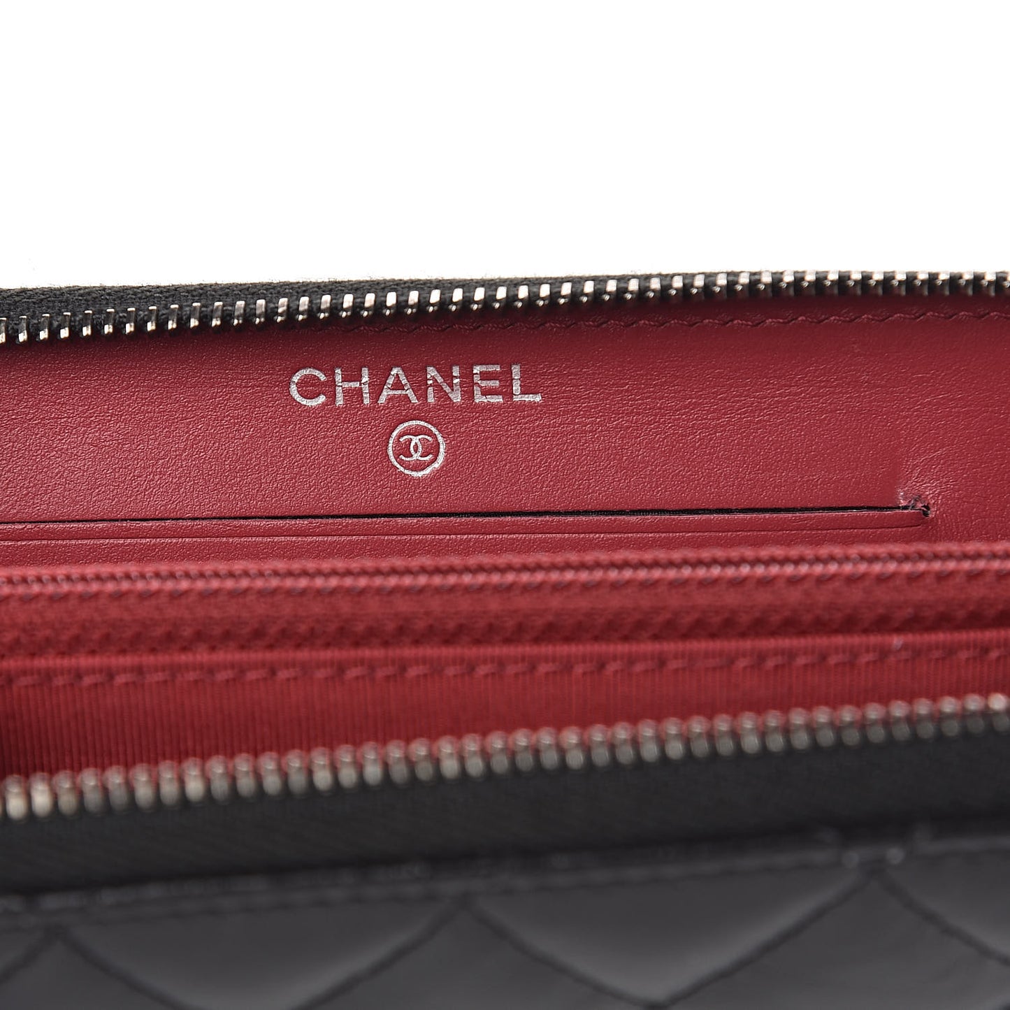 Aged Calfskin Quilted Small Gabrielle Zip Around Wallet Black