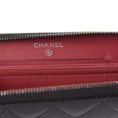 Chanel Aged Calfskin Quilted Small Gabrielle Zip Around Wallet Black 6 of 8