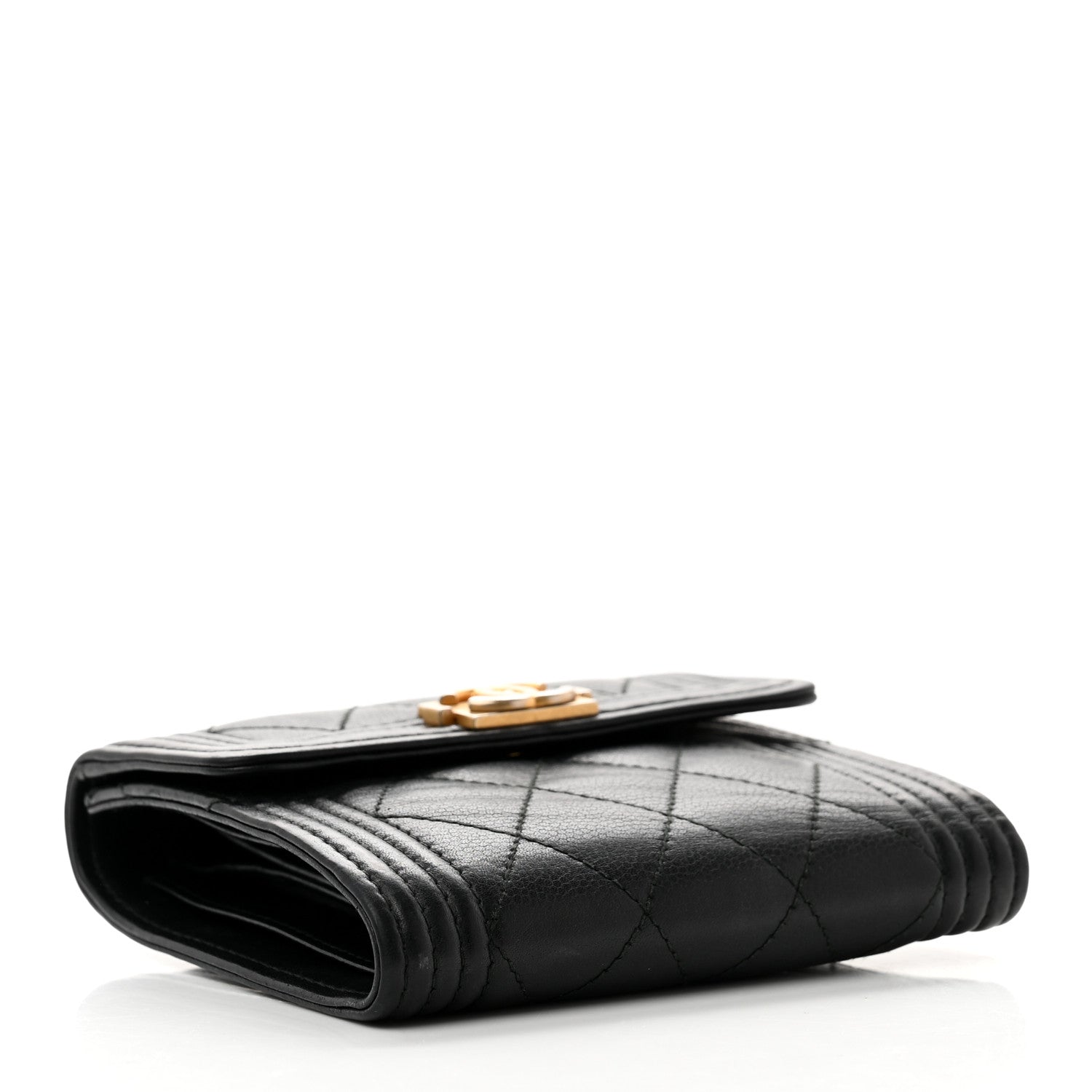 Chanel Caviar Quilted Compact Boy Wallet Black 4 of 9