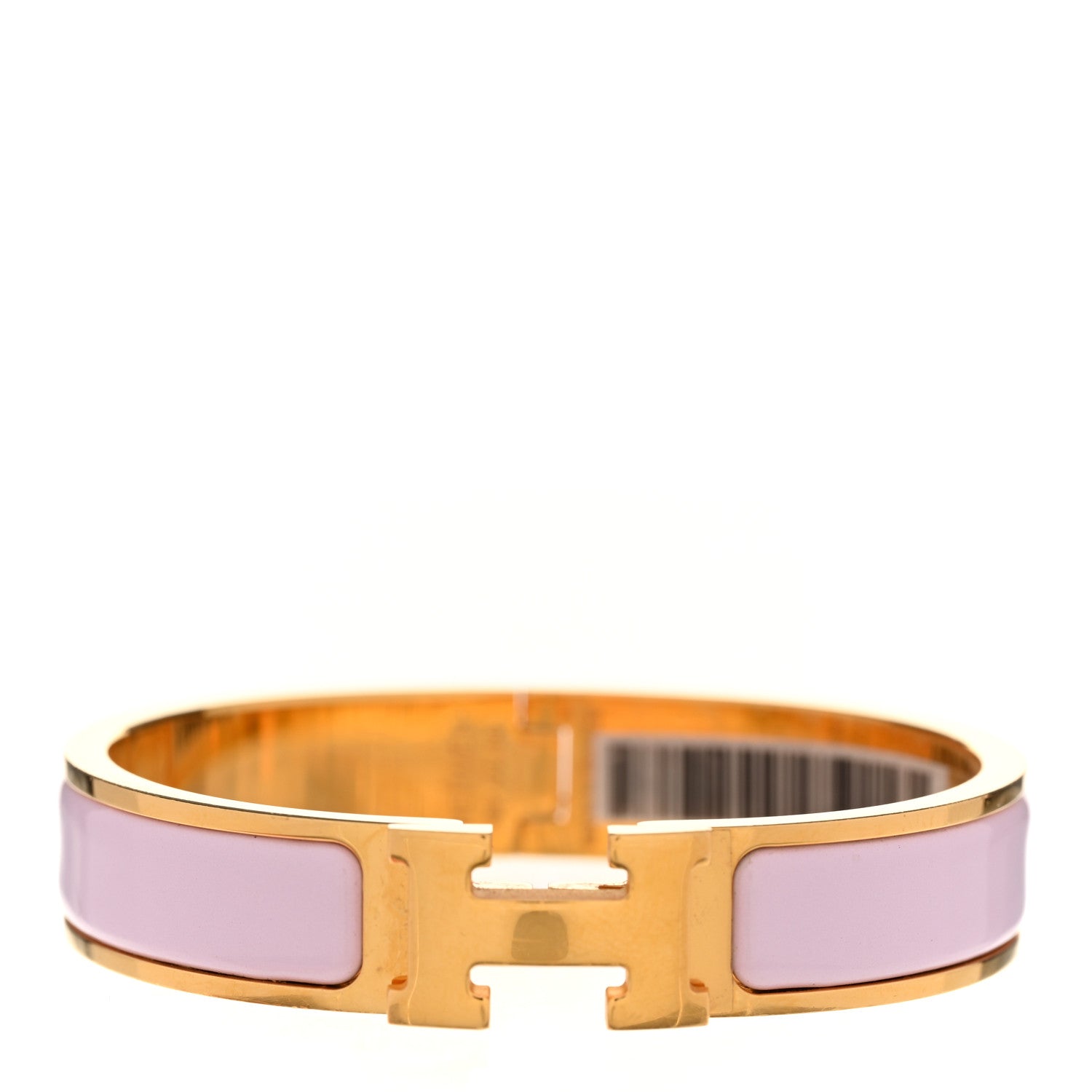 Hermes Enamel Narrow Clic Clac H Bracelet PM Rose Dragee 1 of 6