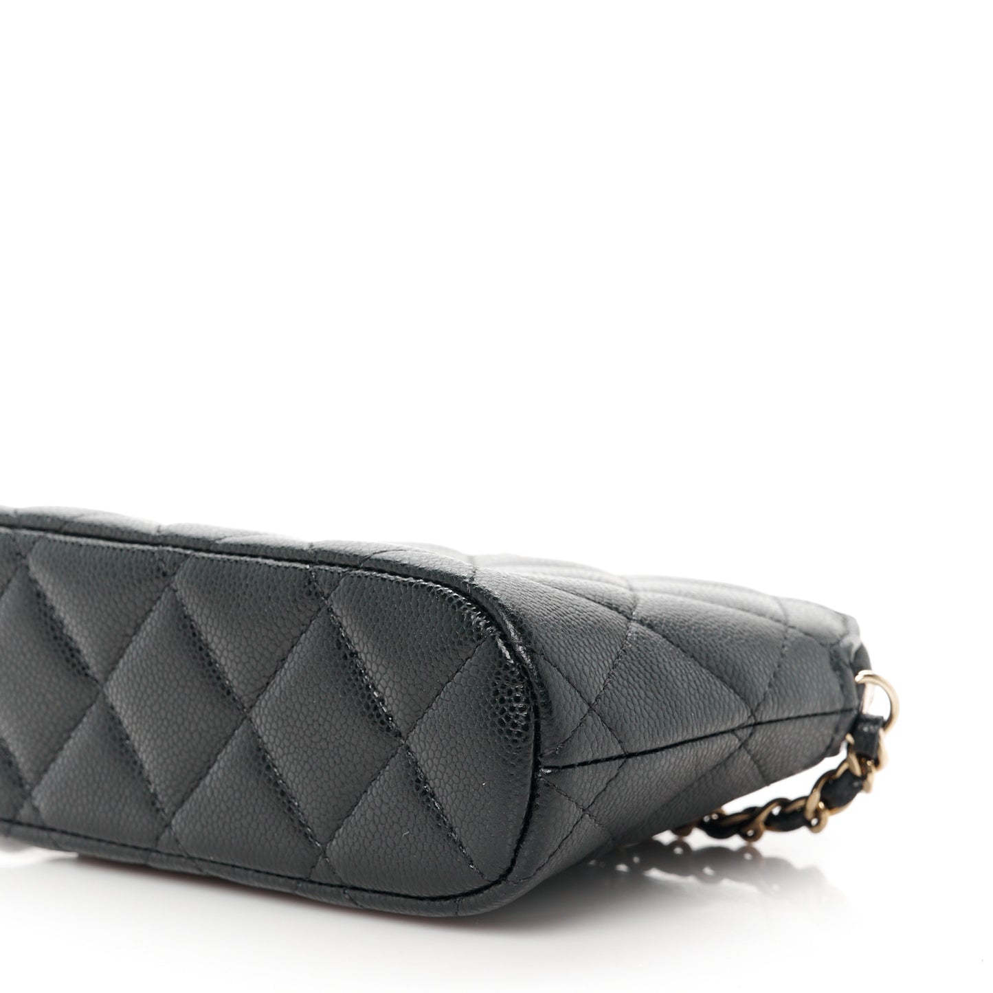 Caviar Quilted Classic Clutch with Chain Black