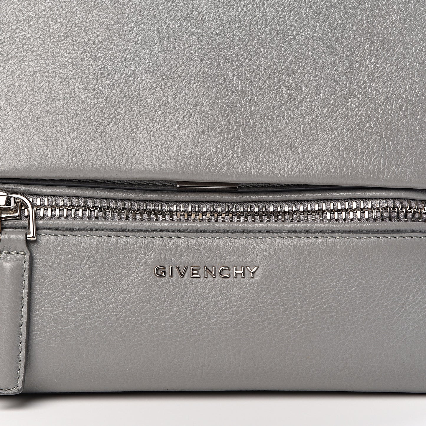 Calfskin Mini Pandora Pure Flap Bag Pearl Grey