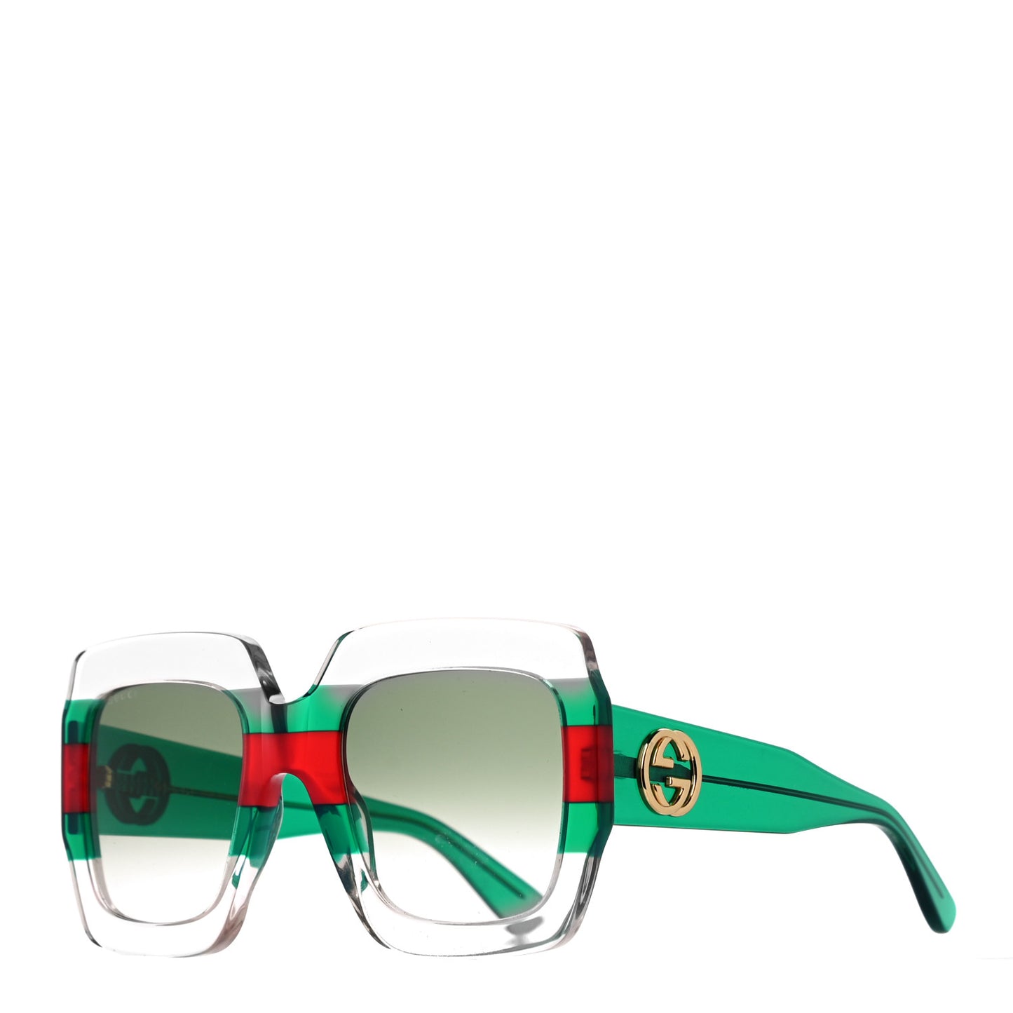 Square Web Frame GG0178S Sunglasses Green Red