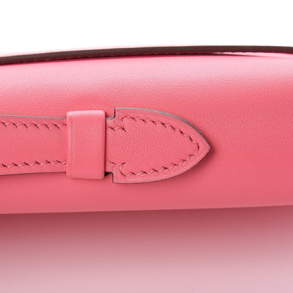Hermes Swift Kelly Cut Clutch Pochette Rose Azalee 8 of 27