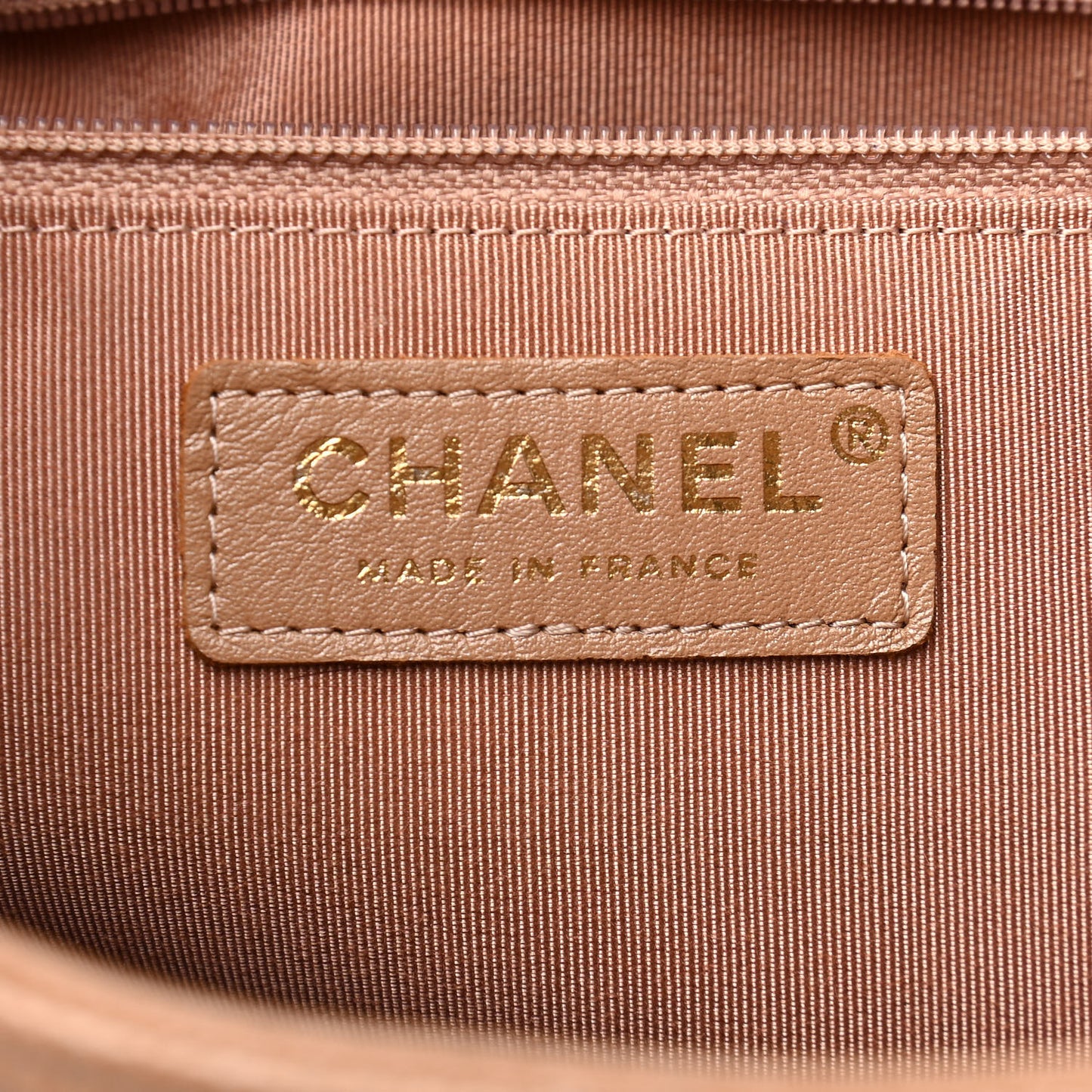 Caviar Quilted Large Shopping Tote Dark Beige