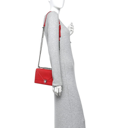 Christian Dior Grained Calfskin Small Diorama Flap Bag Red 2 of 10