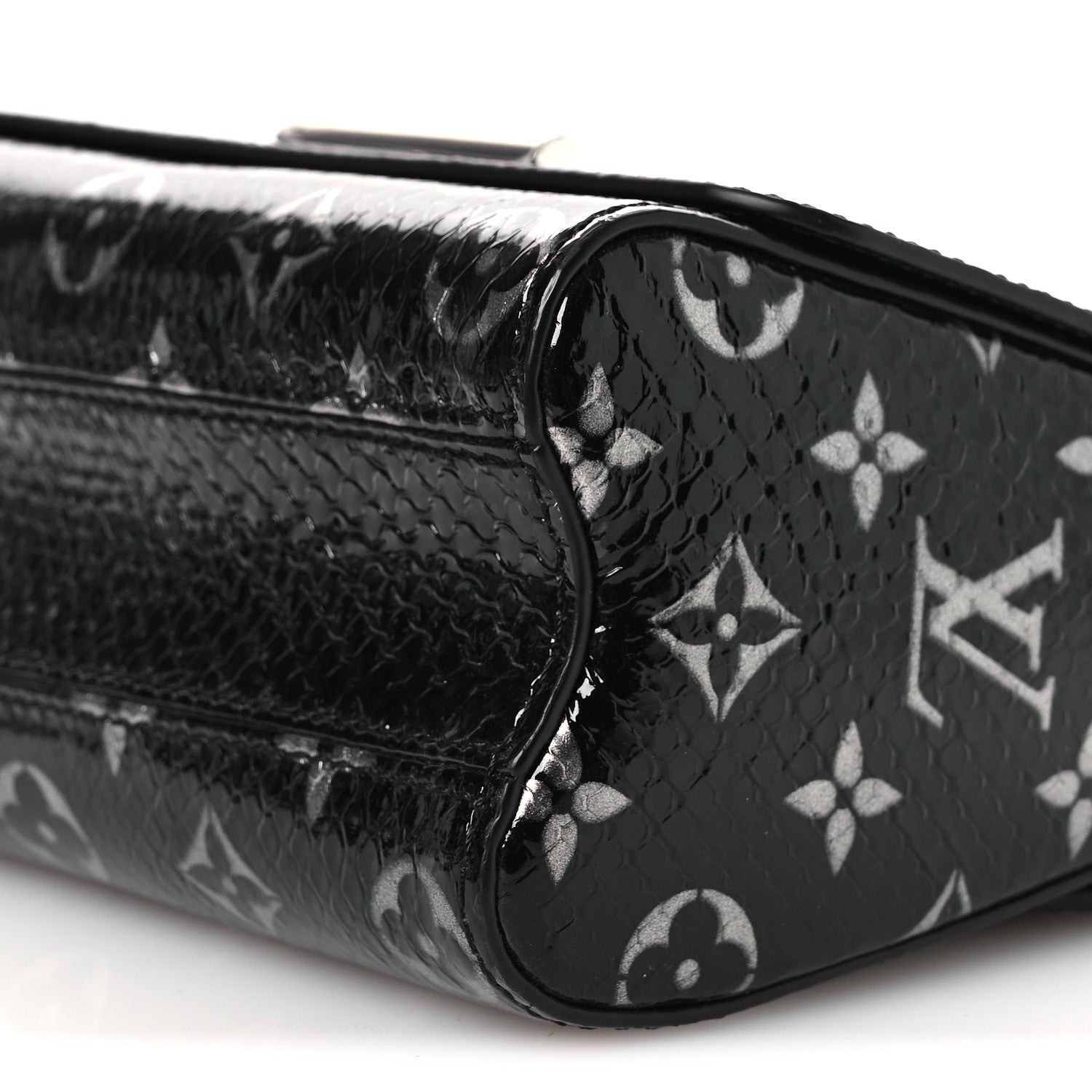 Louis Vuitton Snakeskin Monogram Twist Shoulder Bag PM Black 10 of 12