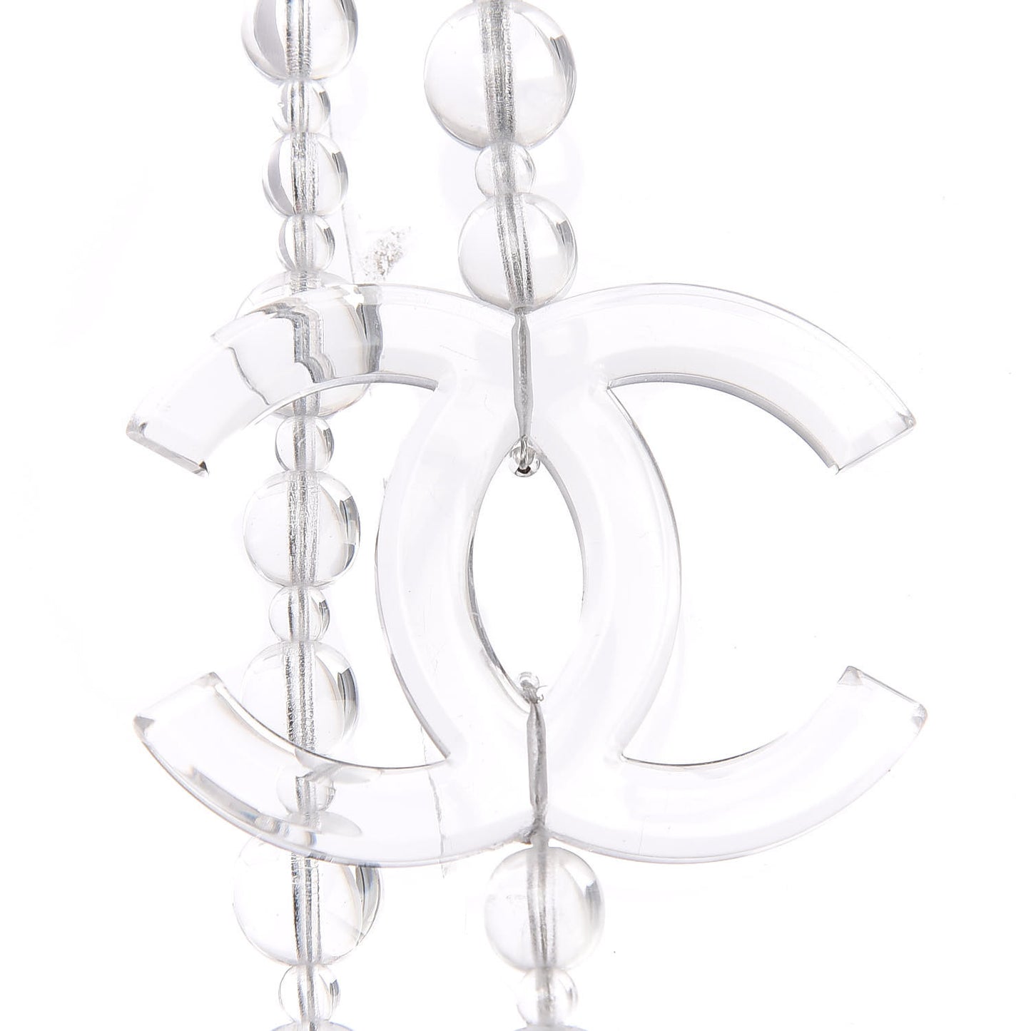 Crystal CC Double Strand Long Chain Necklace Transparent