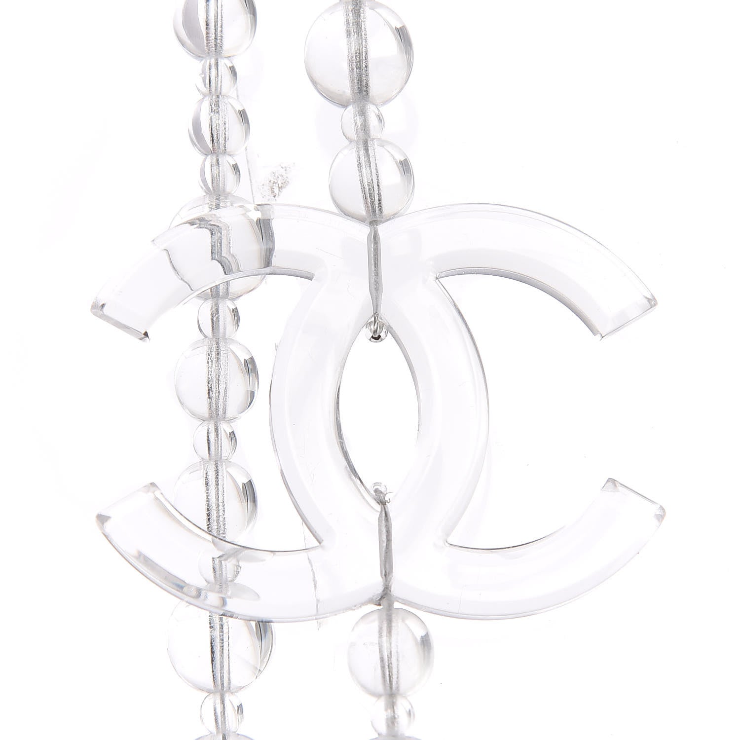 Chanel Crystal CC Double Strand Long Chain Necklace Transparent 4 of 6