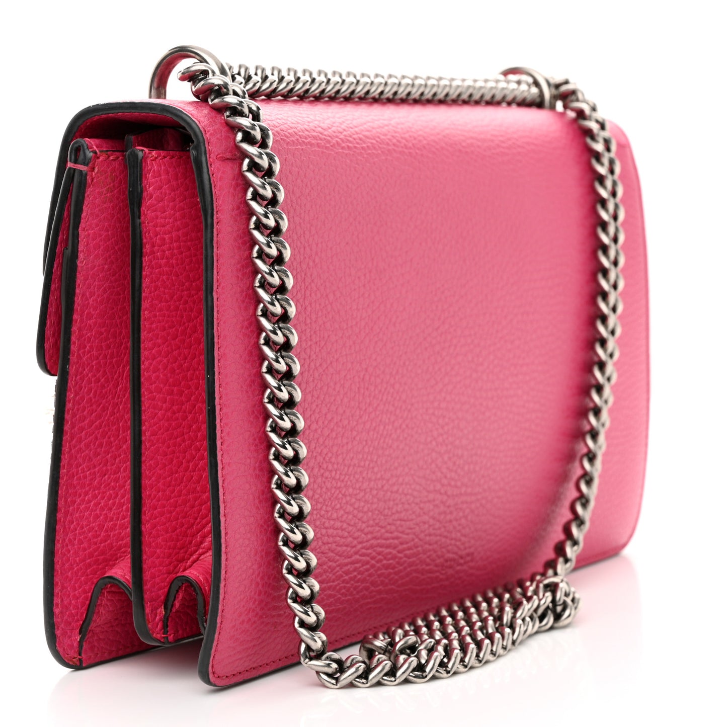 Pebbled Calfskin Embellished Guccify Small Dionysus Shoulder Bag Rosa