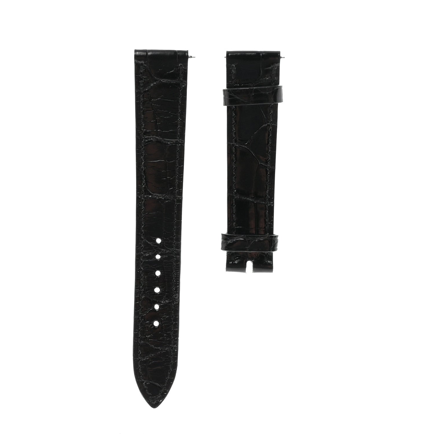 Hermes Shiny Alligator Heure H Hour Watch 30mm Strap Black 1 of 3