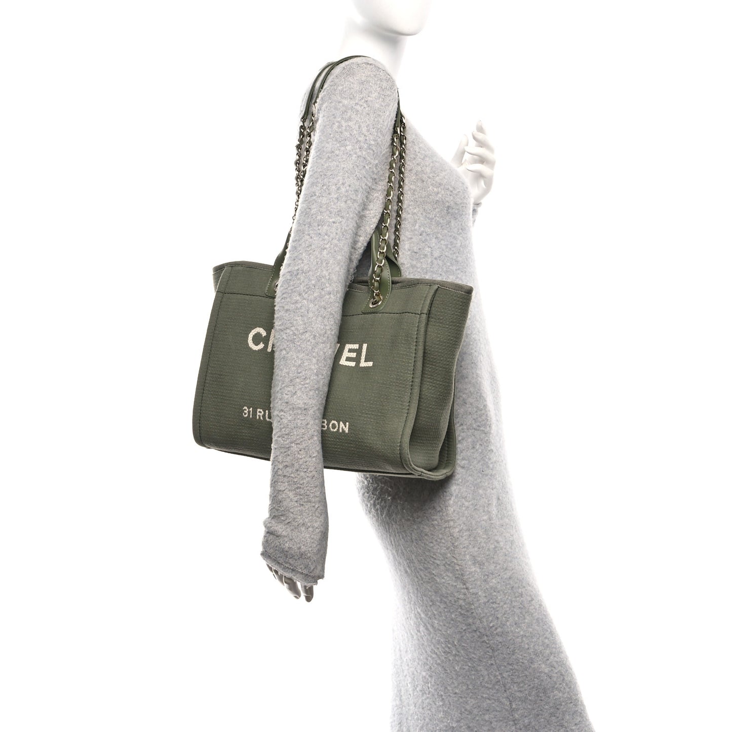 Mixed Fibers Small Deauville Tote Khaki
