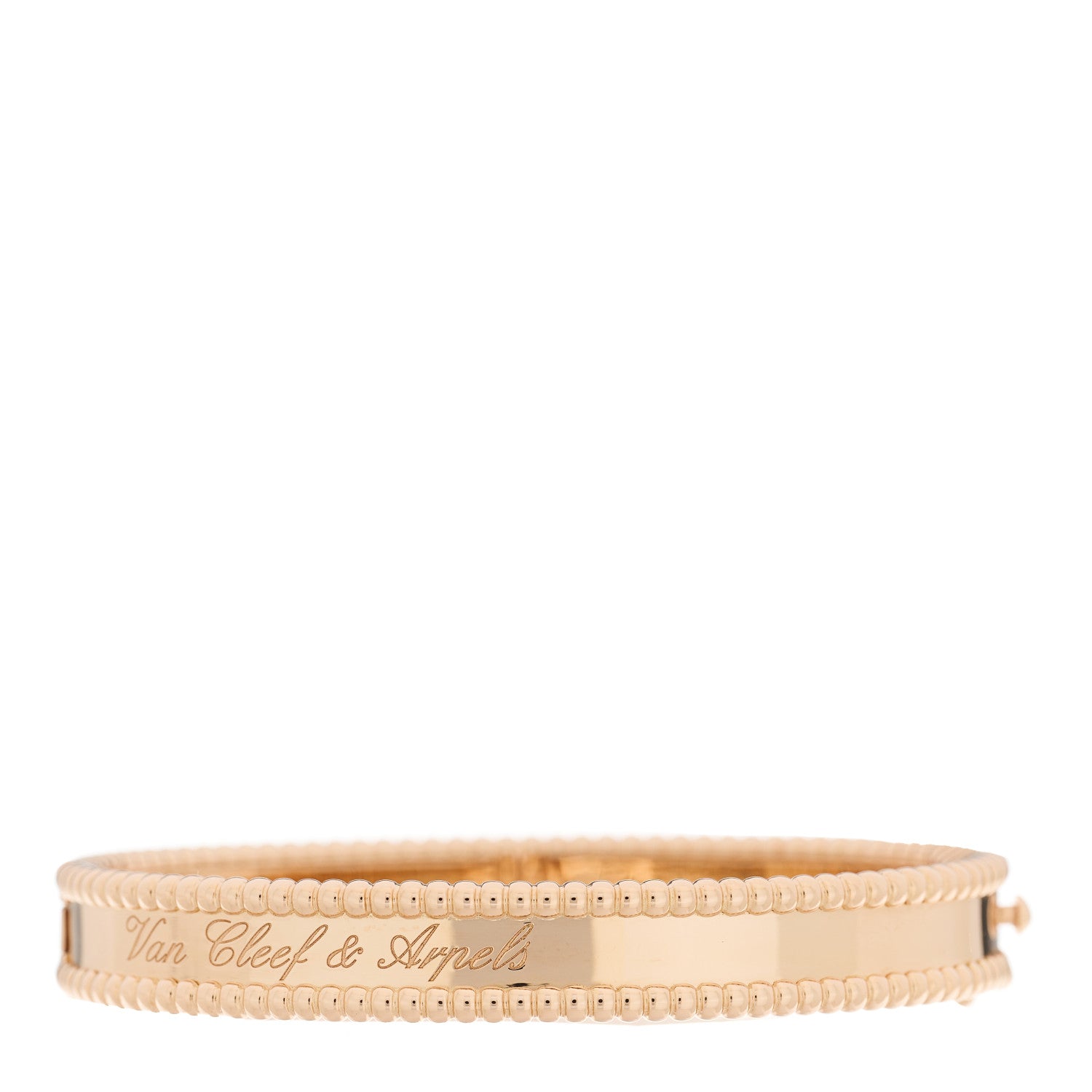 Van Cleef & Arpels 18K Rose Gold Perlee Signature Bangle Bracelet XS 1 of 4