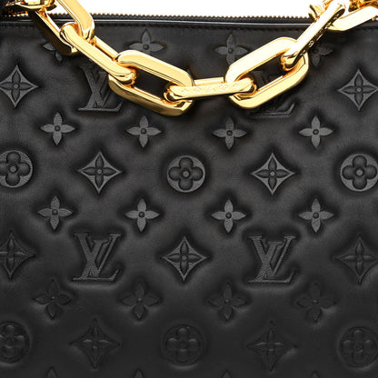 Louis Vuitton Lambskin Embossed Monogram Coussin MM Black 9 of 11