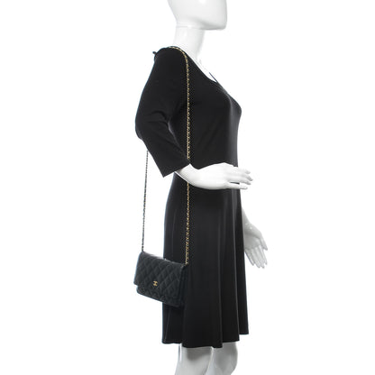 Chanel Lambskin Quilted Wallet On Chain WOC Black 2 of 11