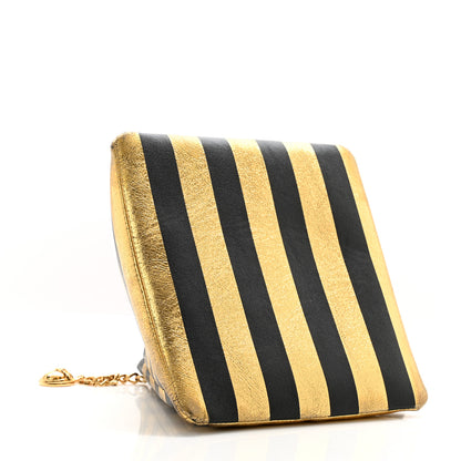 Chanel Metallic Lambskin CC Kheops Pyramid Bag Gold Black 4 of 9