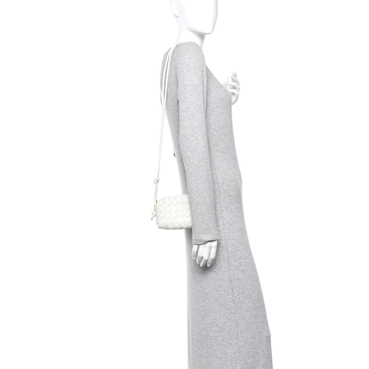 Nappa Intrecciato Mini Loop Camera Bag White