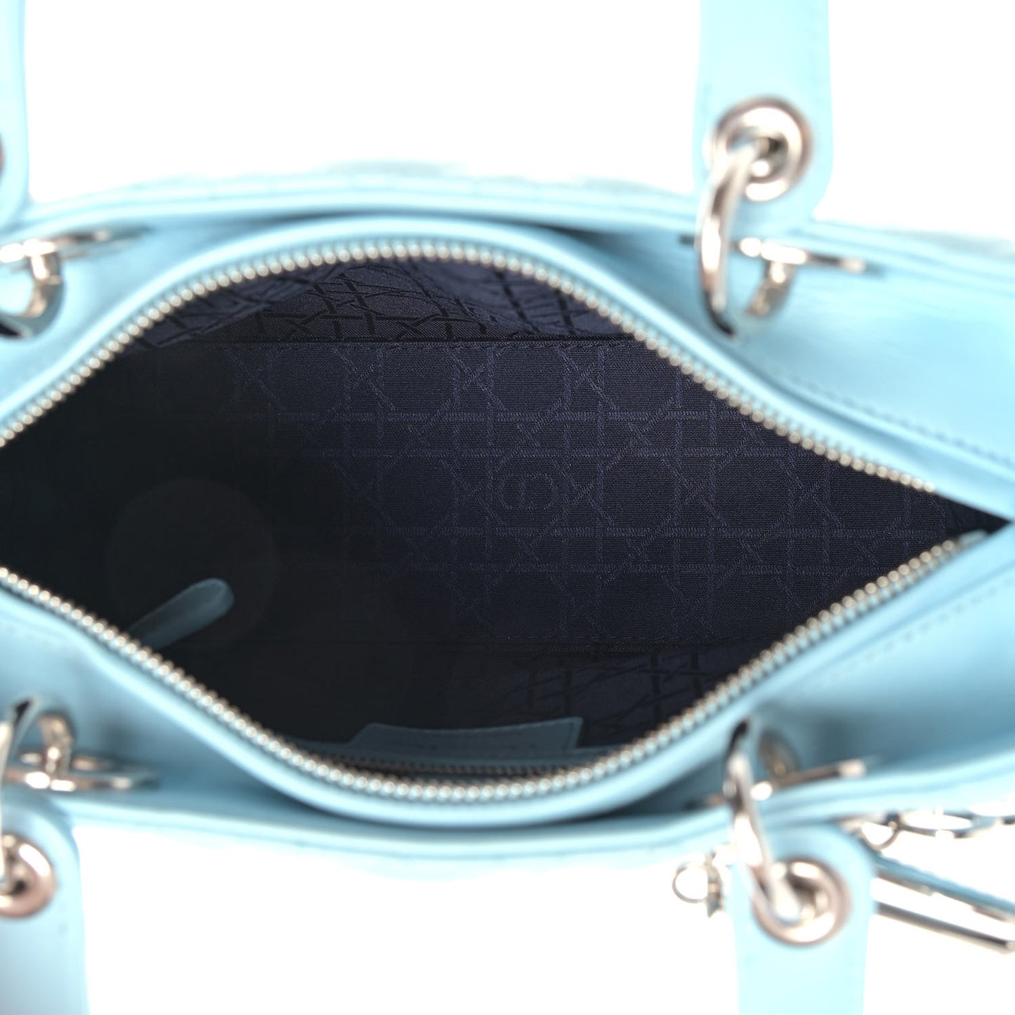 Lambskin Cannage Medium Lady Dior Light Blue