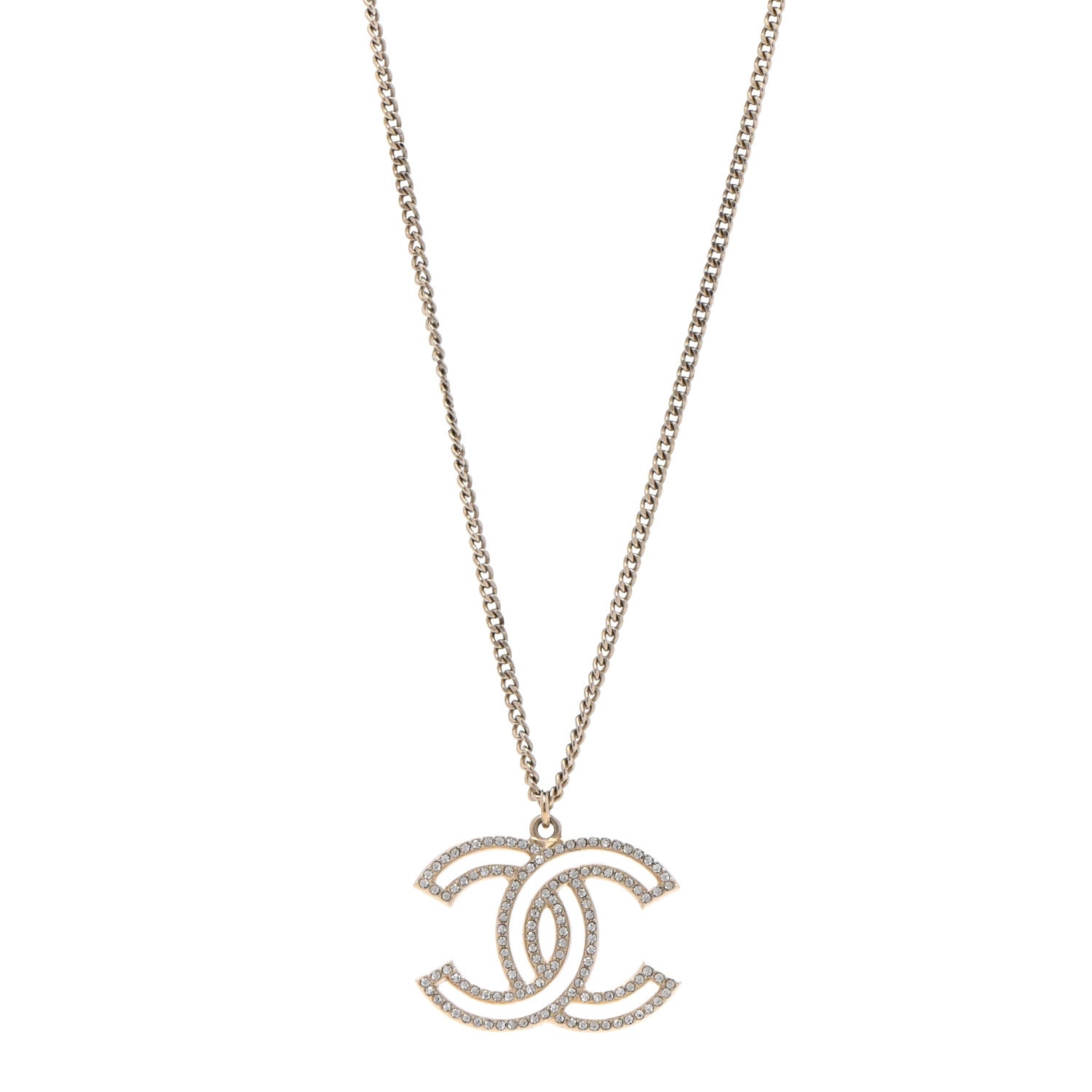 Chanel Crystal CC 100 Anniversary Necklace Gold 1 of 6