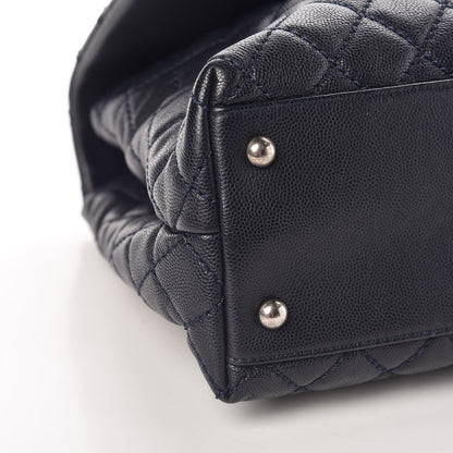 Chanel Caviar Lizard Quilted Medium Coco Handle Flap Navy 8 of 9
