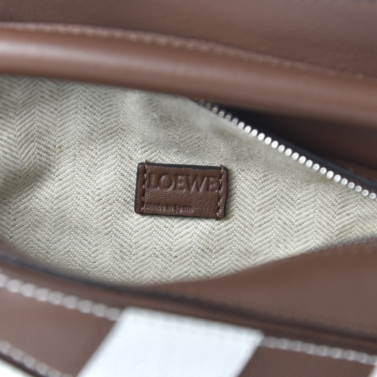 Loewe Calfskin Rugby Mini Puzzle Bag Brunette Soft White 8 of 9