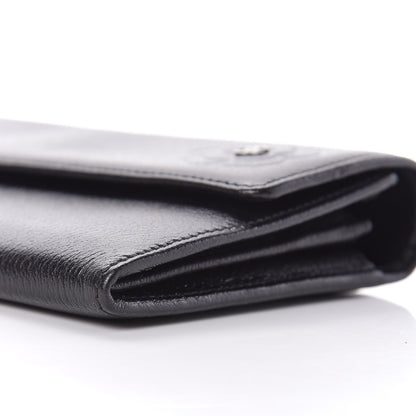 Chanel Goatskin Camellia Embossed Flap Wallet Black 11 of 11