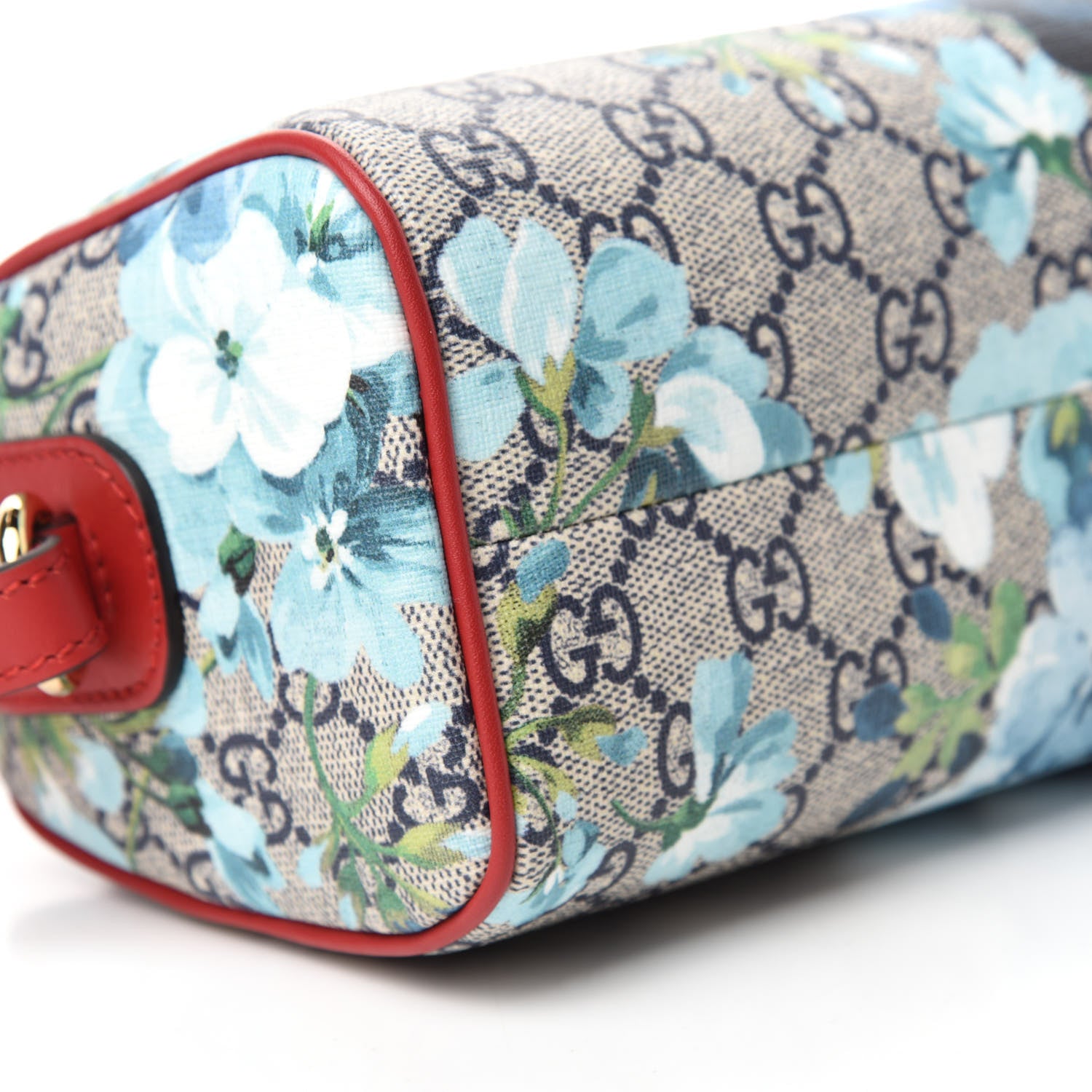 Gucci GG Supreme Monogram Blooms Mini Boston Navy Blue Hibiscus 6 of 10
