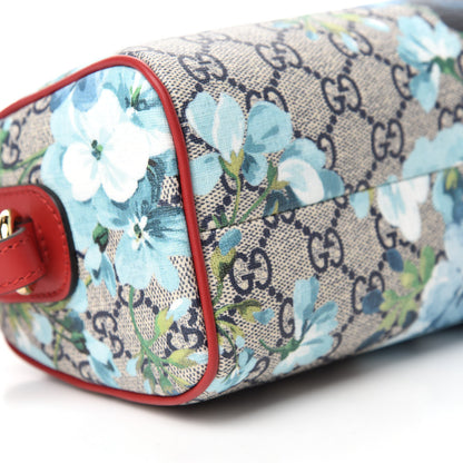 Gucci GG Supreme Monogram Blooms Mini Boston Navy Blue Hibiscus 6 of 10