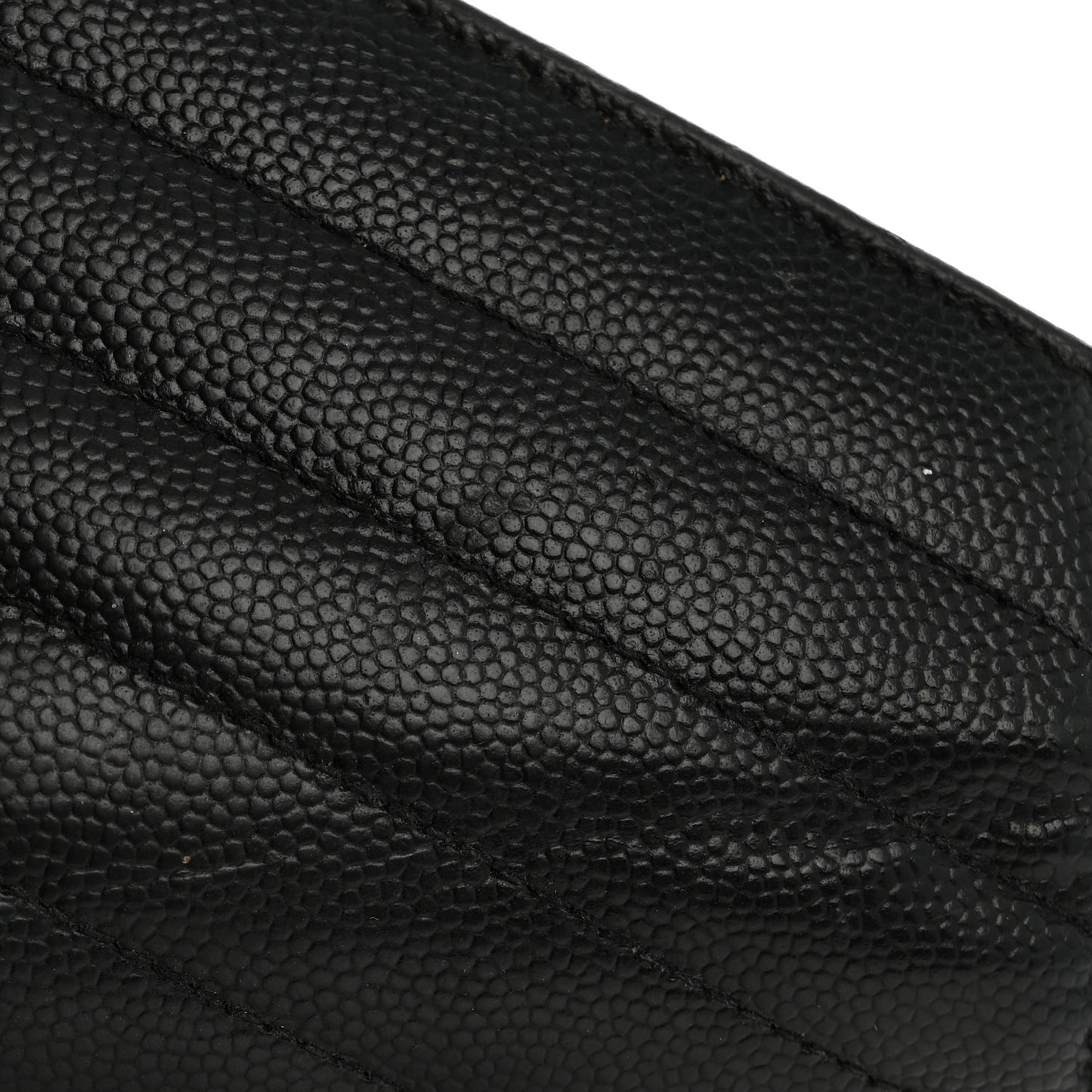 Grain De Poudre Matelasse Chevron Monogram Flap Wallet Black