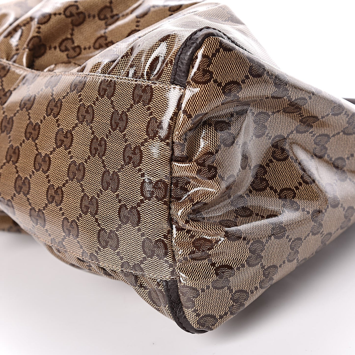 Crystal Monogram Large D Gold Hobo Dark Brown