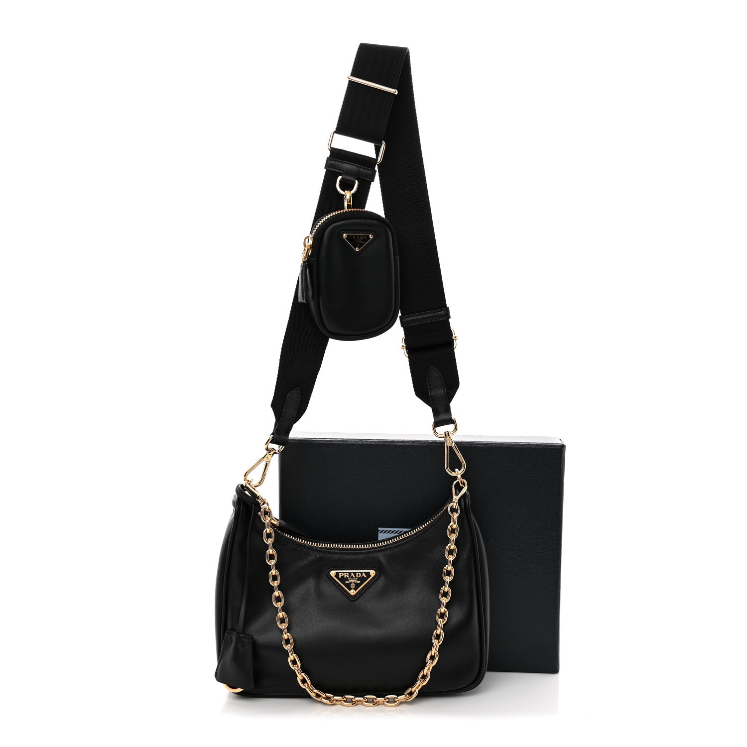 Prada Vitello Re-Edition 2005 Shoulder Bag Black 11 of 11