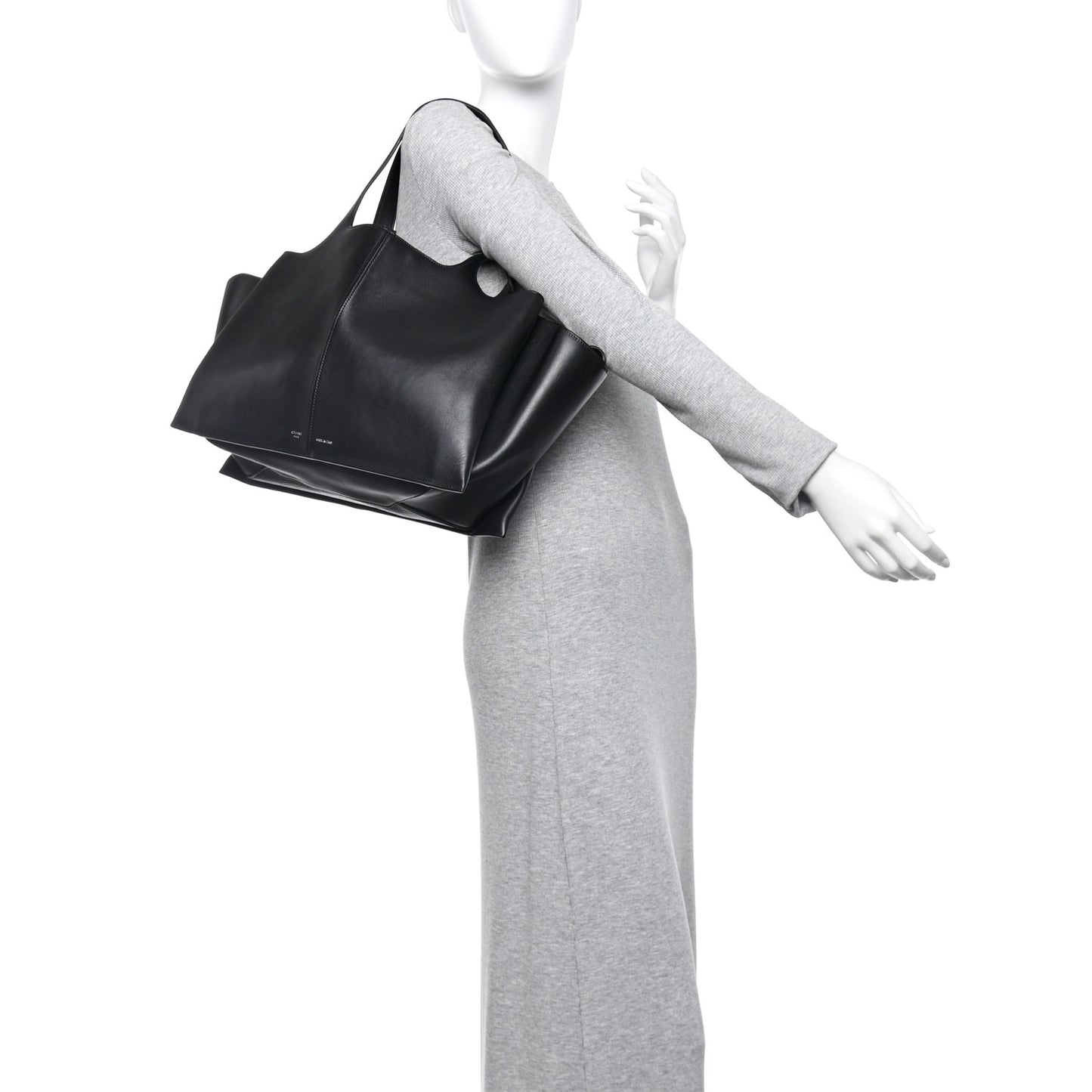 Smooth Calfskin Small Tri-Fold Bag Black