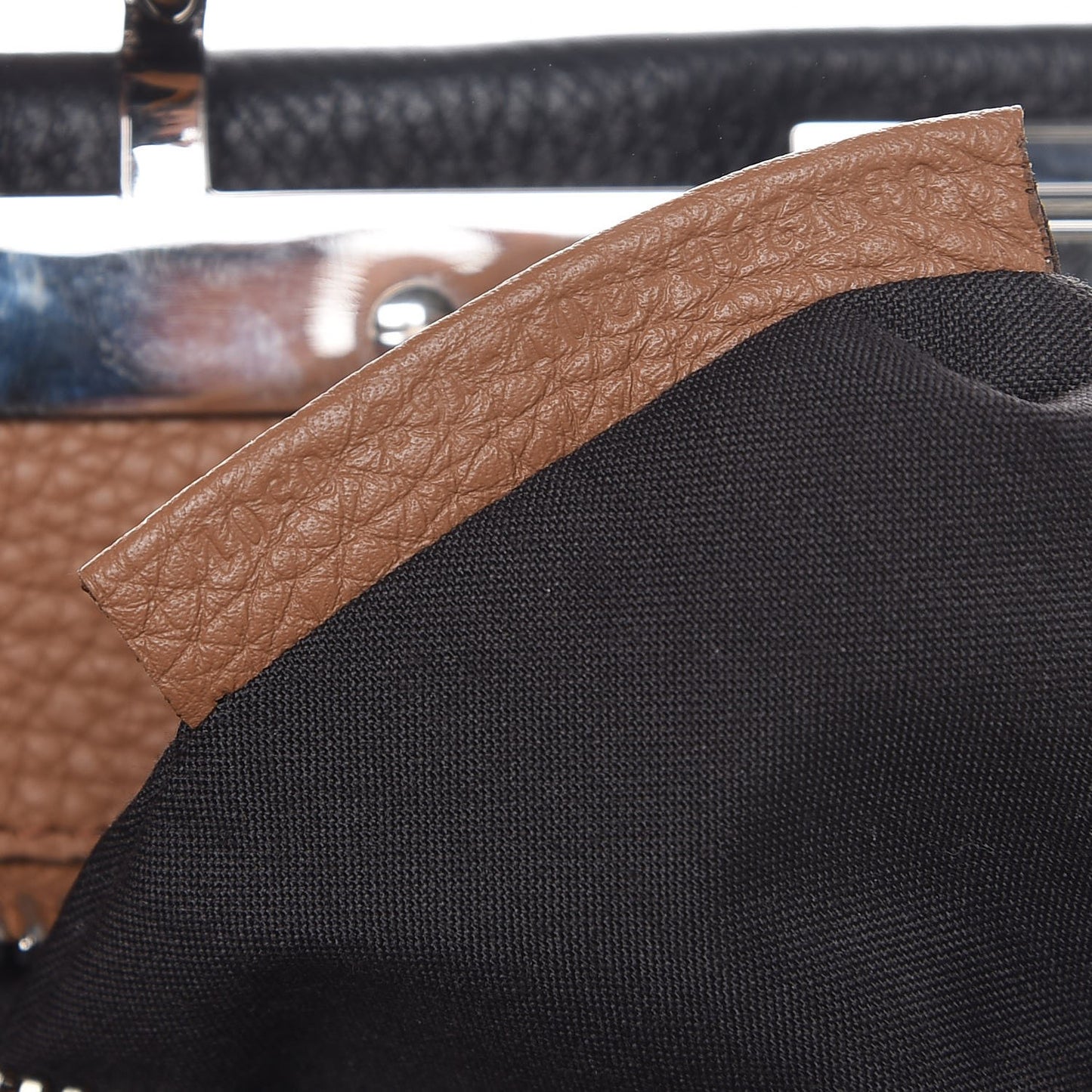 Cuoio Romano Selleria Bi-Color Medium Peekaboo Iconic Satchel Black Mou