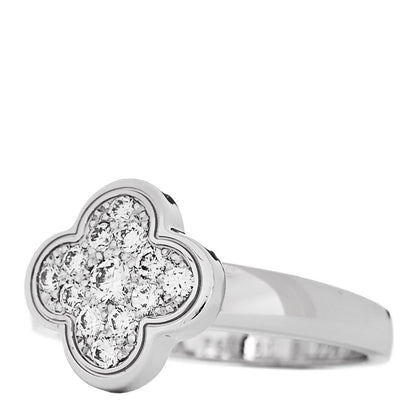 Van Cleef & Arpels VAN CLEEF & ARPELS 18K White Gold Diamond Pure Alhambra Ring 51 5.75 3 of 5