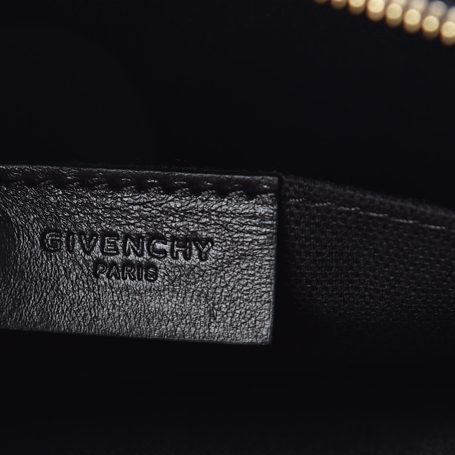 Givenchy Calfskin Crocodile Embossed Medium Zip Pouch Black 6 of 10