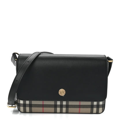 Burberry Calfskin Vintage Check New Hampshire Bag Black 1 of 12