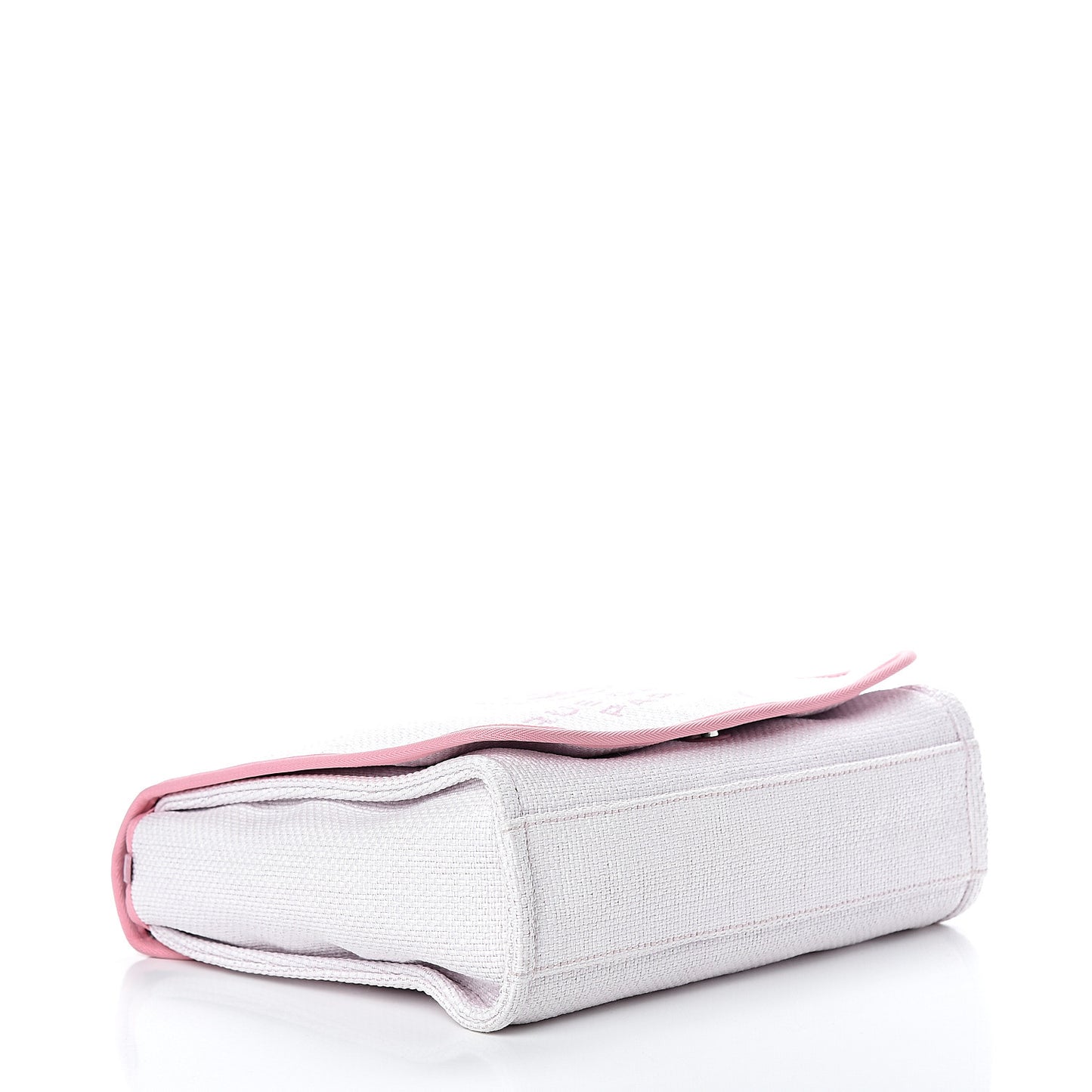 Woven Straw Raffia Small Deauville Messenger Pink