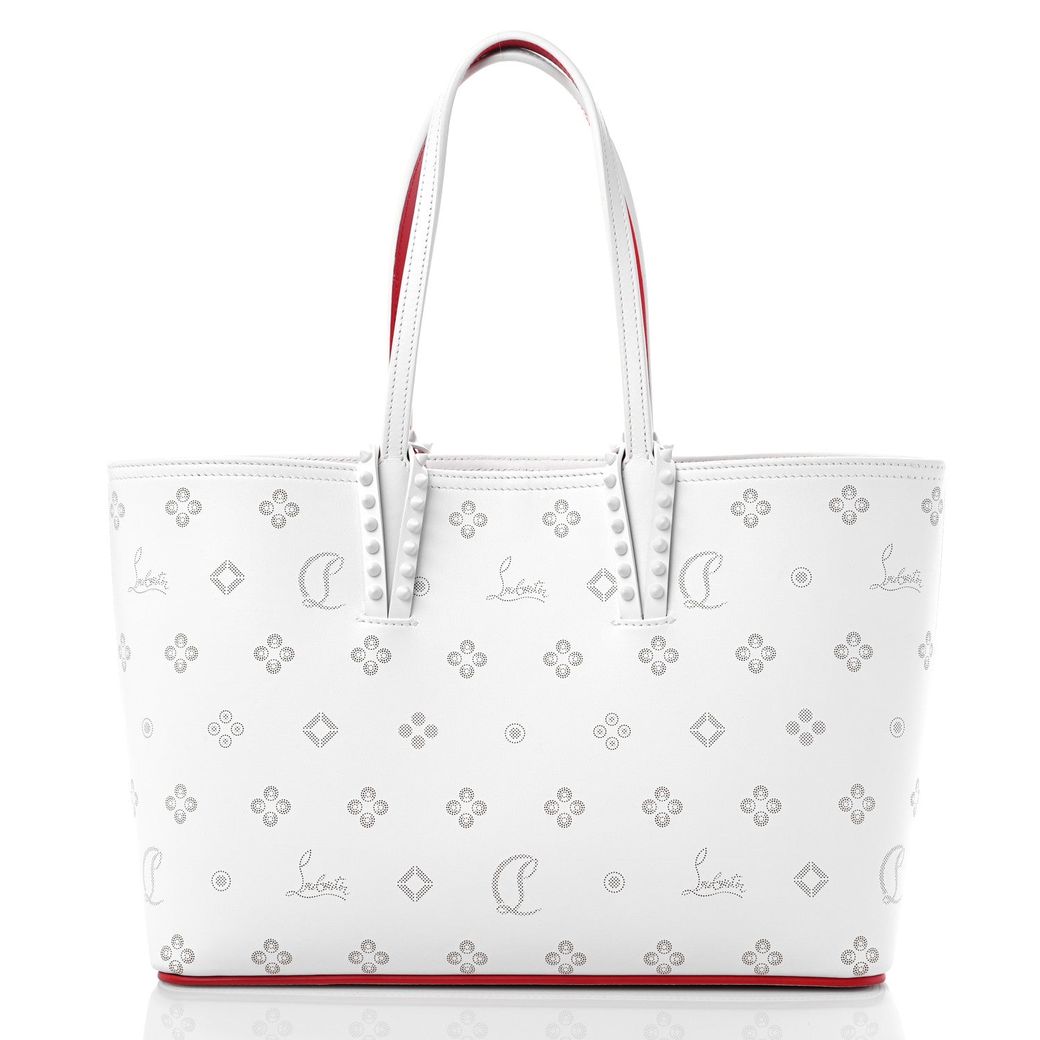 Christian Louboutin Calfskin Loubinthesky Mini East West Cabata Tote White 2 of 10
